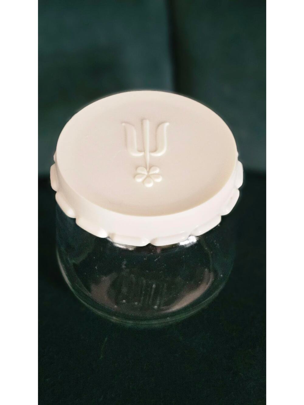 Vintage Merle Norman Cosmetics Glass Jar | White Plastic Lid | Vanity Storage